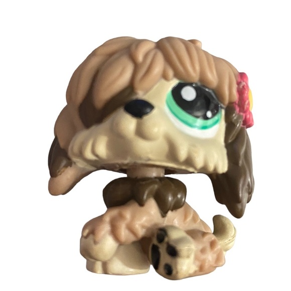 LITTLEST PETSHOP PET SHOP LPS #1816 HASBRO DOG Sheepdog Green Eye Retired - Picture 6 of 10